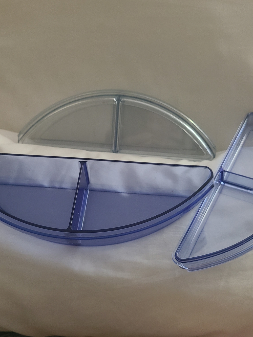 Tupperware Clear & Blue Semi-Transparent Divided Snack Trays